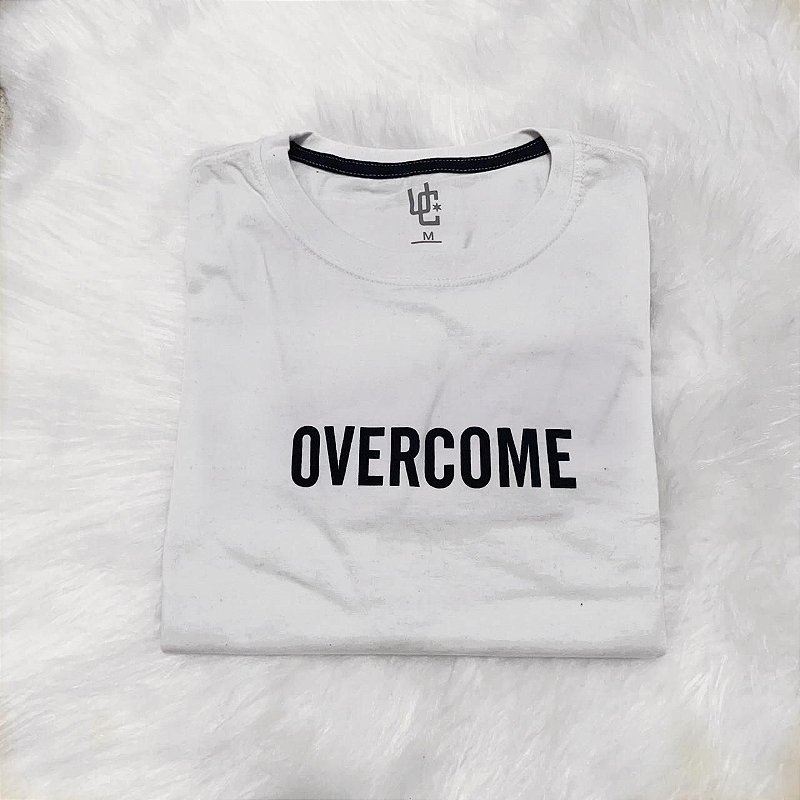 Camisa Camiseta OVERCOME Trefoil 35% OFF!!! Branca