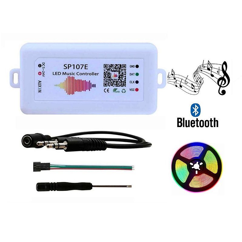 Contrôleur LED Bluetooth SP107E - Musique RGB 2811/2812 - Variateur Spectre Lumineux