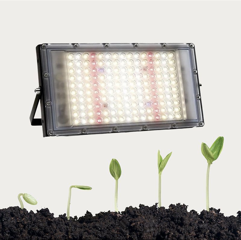 Refletor 50W LED Grow Full Spectrum Planta Cultivo Externo IP65