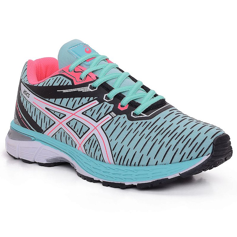 tenis asics feminino rosa e verde