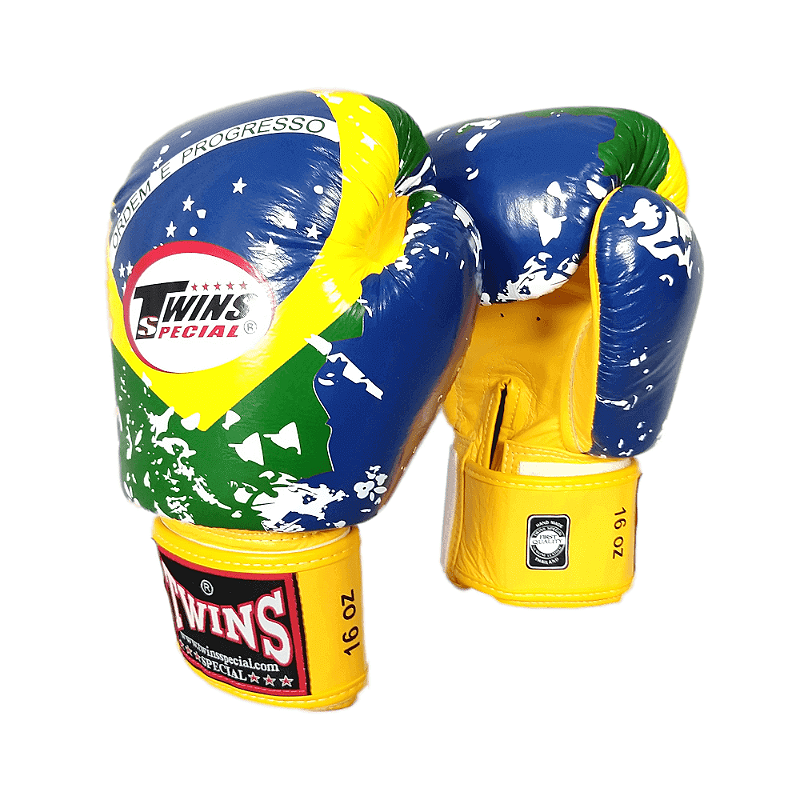 Luvas de Muay Thai Boxe Twins Special "Brasil Flag" Romano Sports