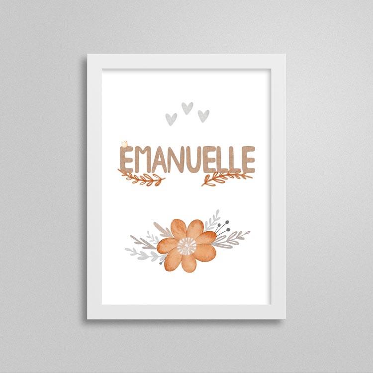Quadro personalizado com nome Emanuelle - Decor Quadros - Bebê e Infantil