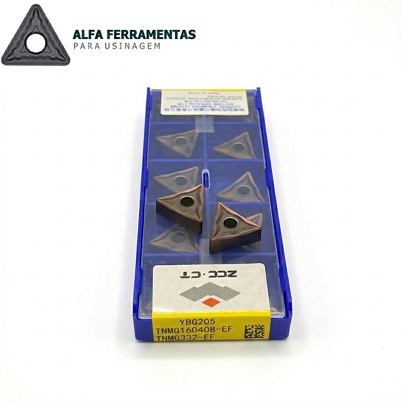 Pastilha TNMG 160404 e 160408 EF ZCC-CT | Kit 20 Unidades - Alfa