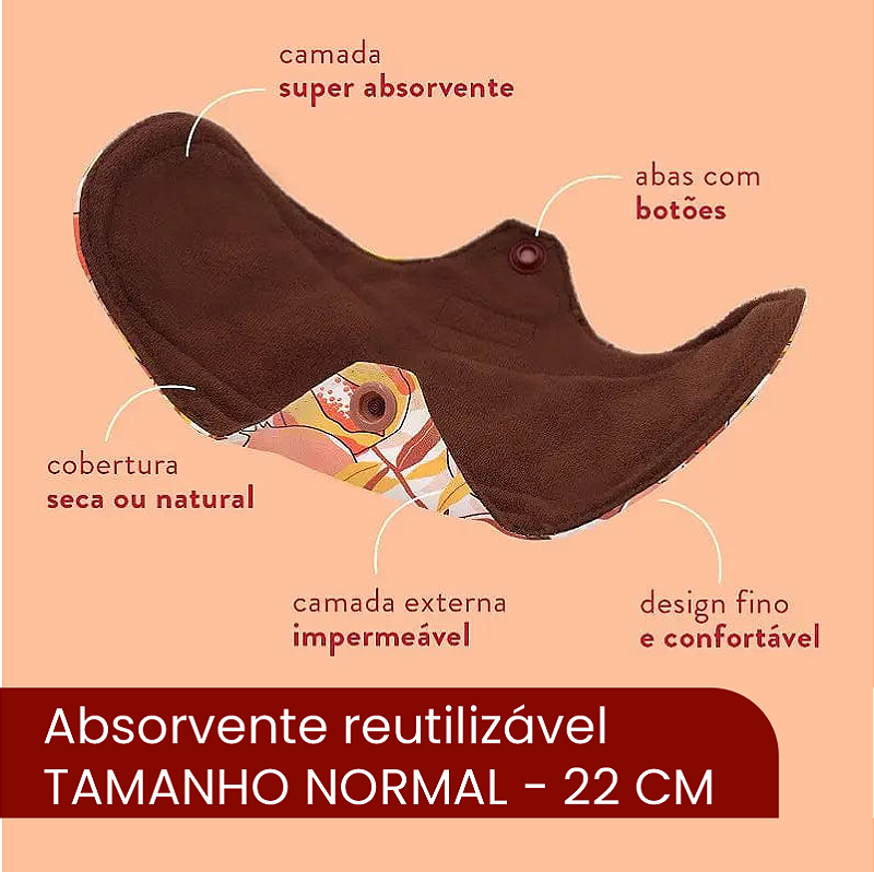 Absorvente reutilizável tamanho normal