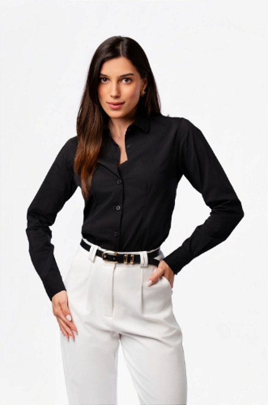 Camisa Clássica Slim Manga Longa