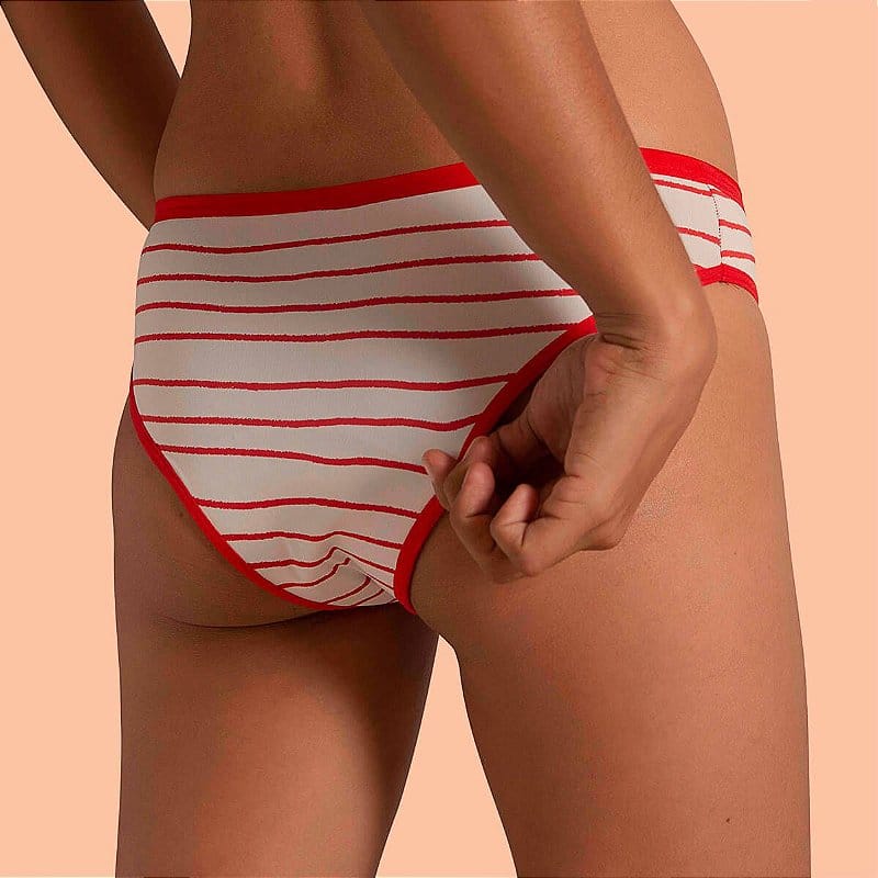 Calcinha Menstrual Básica Branca e Vermelha