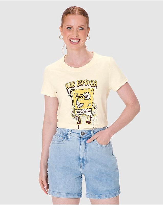Camiseta - Off Bob Esponja Amarelo
