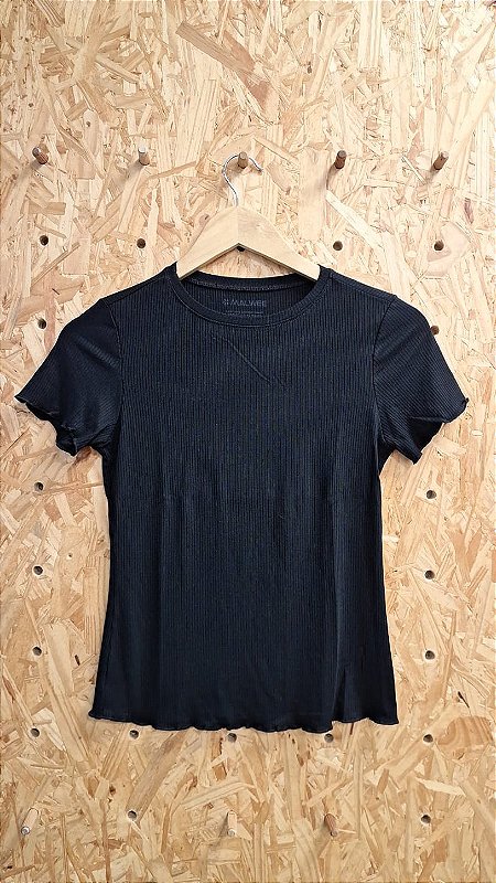 Blusa Justo Canelada Preta Feminina