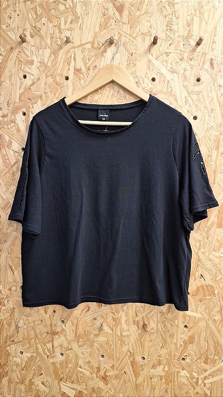 Blusa Básica Preta Malwee Manga Coqueiro G