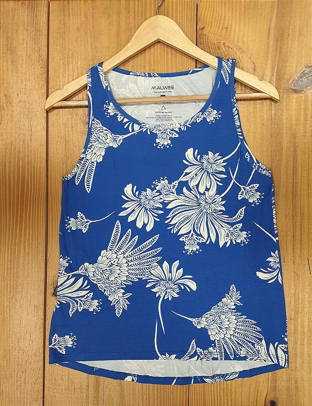 Blusa Regata Estampada Malwee Azul