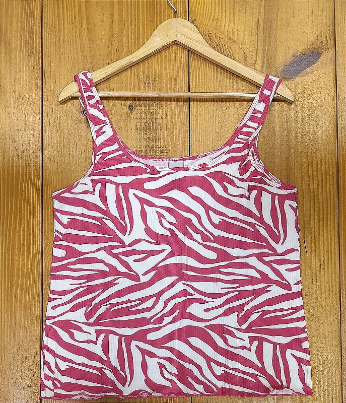 Blusa Cropped Malwee Rosa Estampada