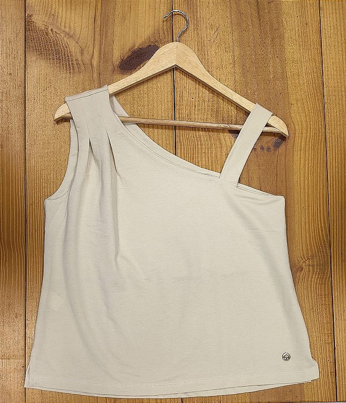 Blusa Marbella Um Ombro Regata e Outro Alça