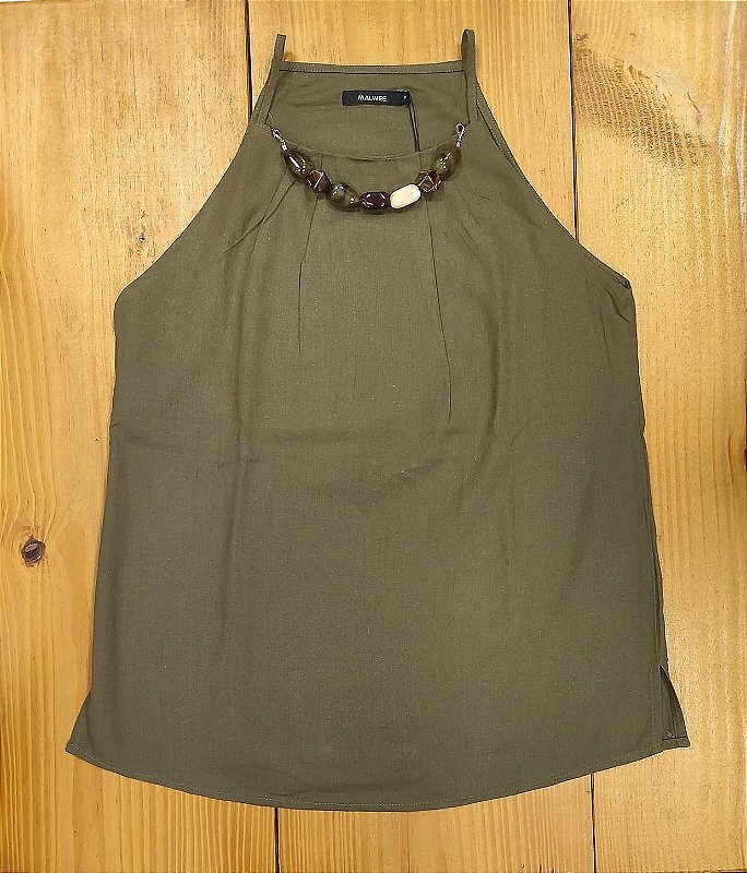 Regata Evase Malwee com Colar Verde Militar