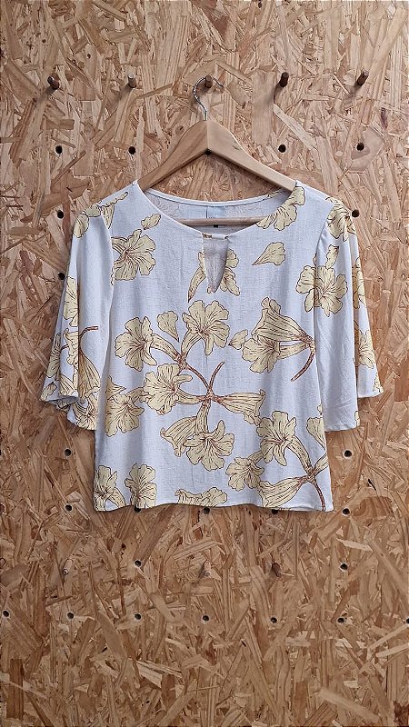 MALWEE - Blusa Bata - Estampada Flores Amarelas - P