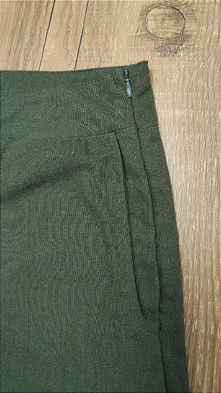 Calça Wide Linho Verde Espaço UP