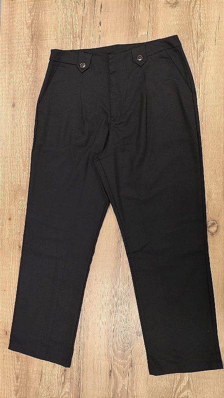 MALWEE - 9154 Calça Alfaiataria Bolso - Preta