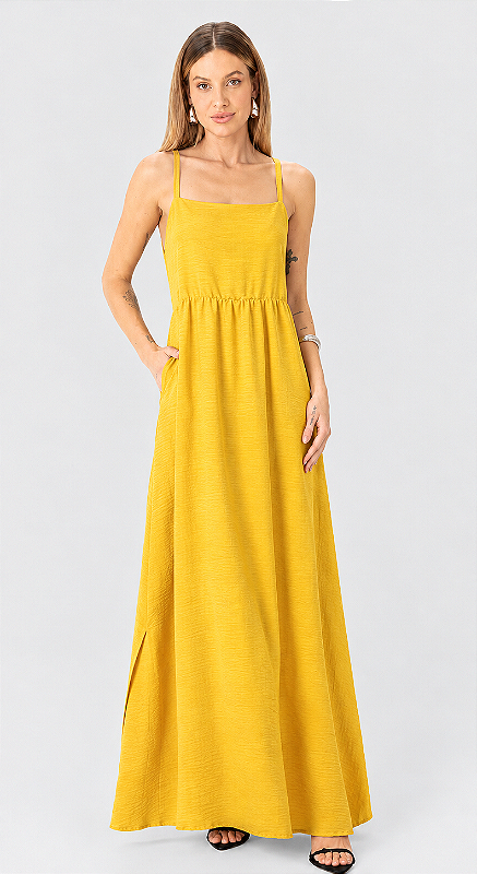 ENFIM - 1114 - Vestido Longo Amplo Regata
