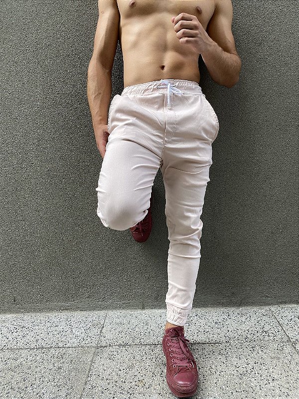 calça jogger nude