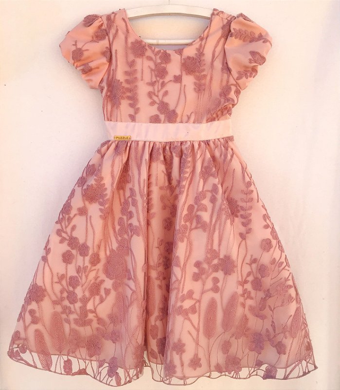 vestido de festa infantil rosa seco