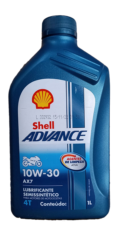 SHELL ADVANCE MOTO 4T AX7 - SM 10W30 - JASO MA2 - SEMI SINTÉTICO