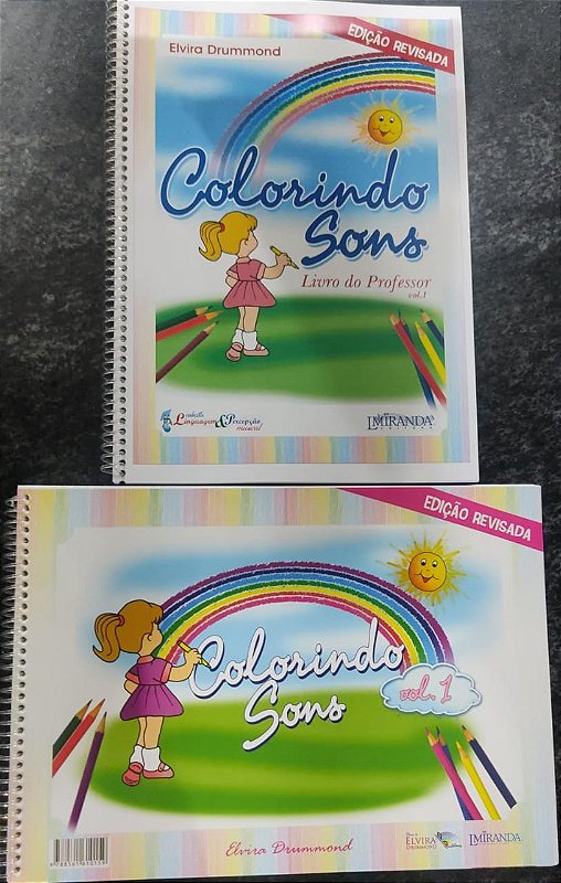 COLORINDO SONS KIT VOL. 2 - Livro do Professor + Livro do aluno + áudios  online - Elvira Drummond - Recanto Musical