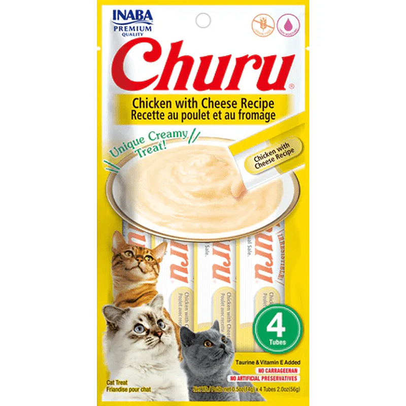 churu様 Purê Churu Sabor Galinha com Queijo para Gatos 56g - Ração