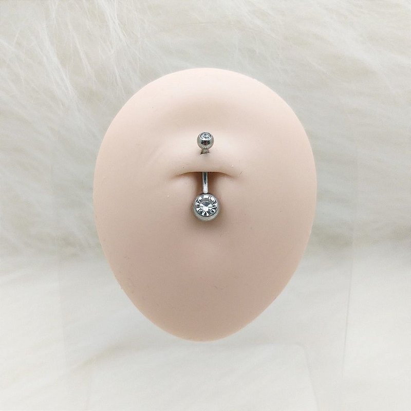 Piercing De Umbigo Com Strass Em Aço Cirúrgico - M - SegundoFuro.com