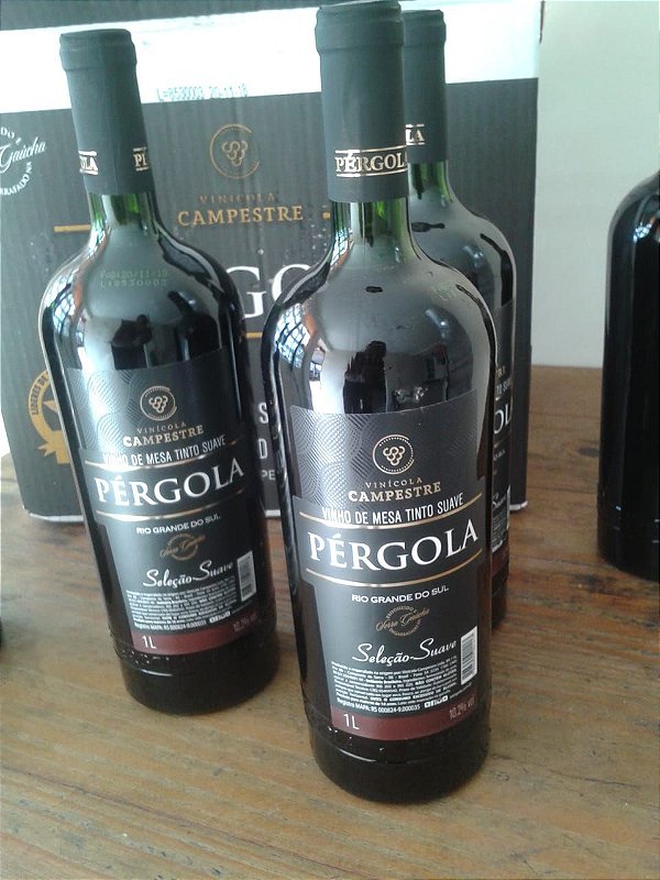 Vinho Pergola Tinto Suave De Mesa Seleção Garrafa 750ml 5 unidades