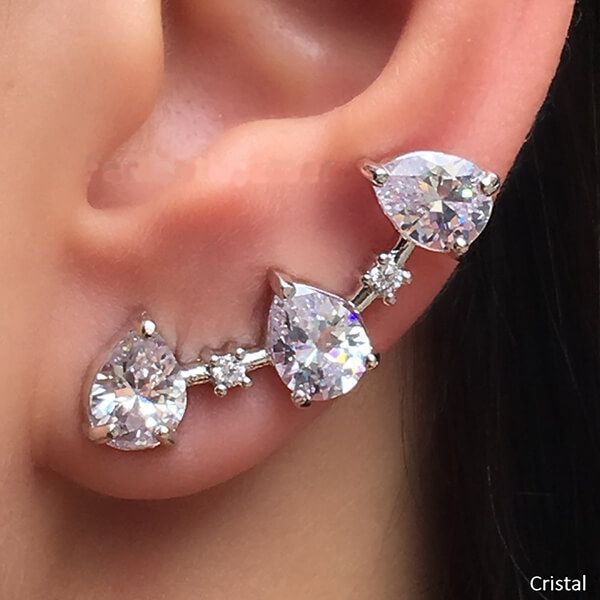 Brinco Ear Cuff Gotas Baratos Dadá Semijoias