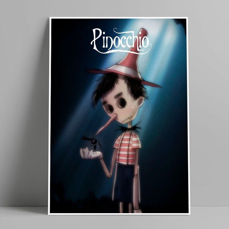 Pinocchio by Tim Burton Placa Decorativa Loja FETH Camisetas