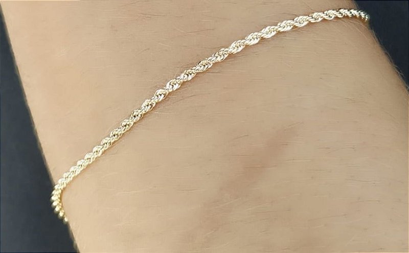 Pulseira Cordão Baiano Delicada Banhada a Ouro 18k Fina 2mm - Shelook  Semijoias - As melhores Semijoias