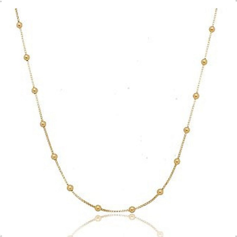 Colar Choker Bolinha Delicado Banhado a Ouro Veneziana