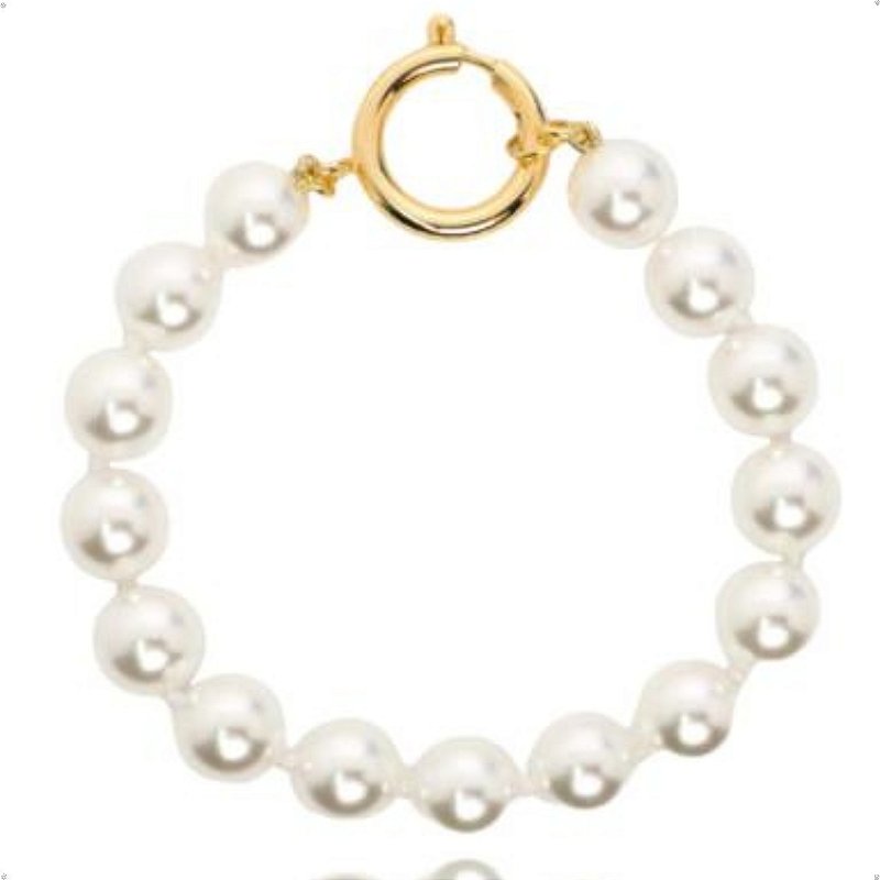 Pulseira Pérola Shell Banhada a Ouro 18k Feminina Luxo