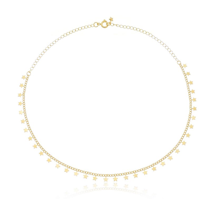 Choker Corrente de Estrela Delicado Banhado a Ouro 18k