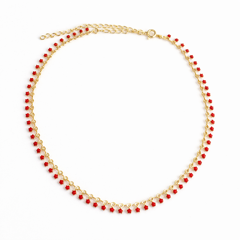 Choker Corrente de Estrela Delicado Banhado a Ouro 18k