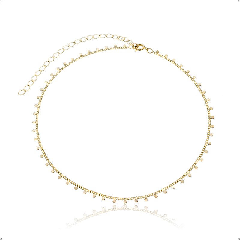 Colar Delicado Choker Feminino Modinha Banhado a Ouro