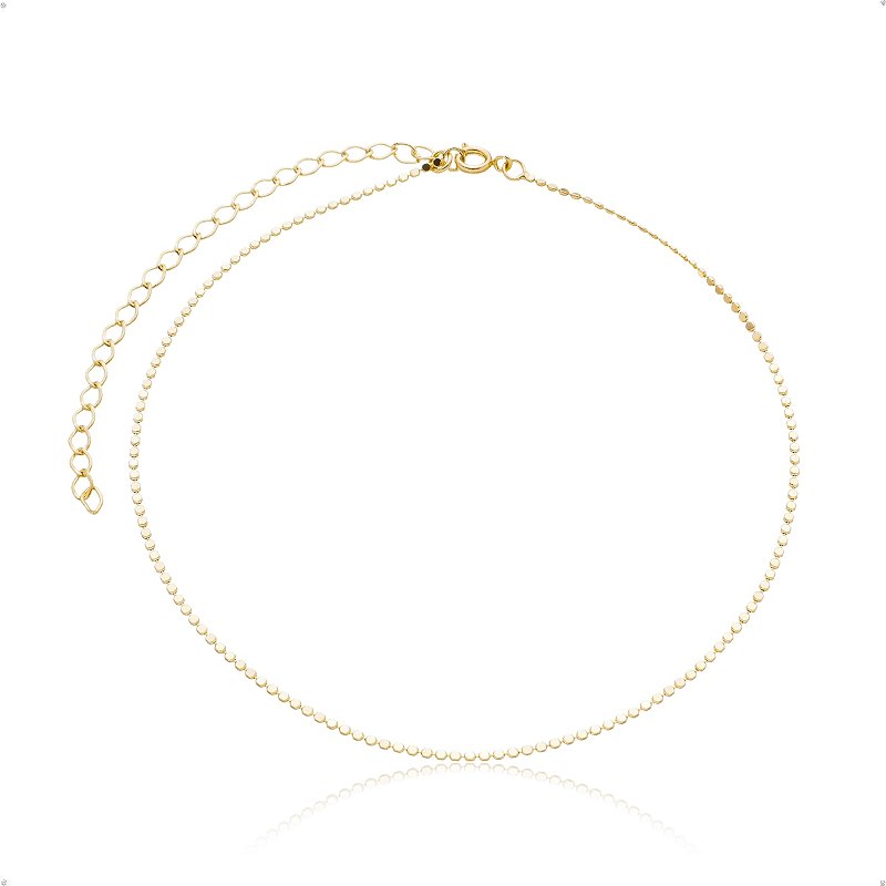 Colar Choker Delicada Feminina Dourada Banho de Ouro