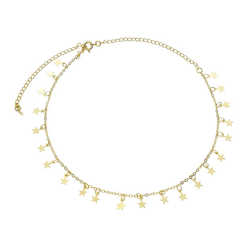 Colar Choker Estrelas Delicadas Curto Feminino Banhado Ouro