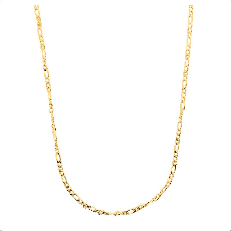 Corrente 3X1 Diamantada Banhado a Ouro - 45cm
