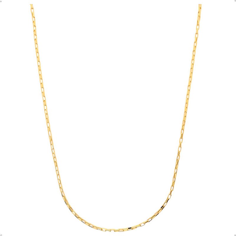 Corrente Veneziana Longa Abaulada Banhado a Ouro - 45cm