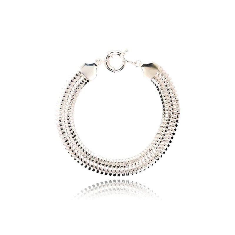 Pulseira Lacraia Banhado no Prata