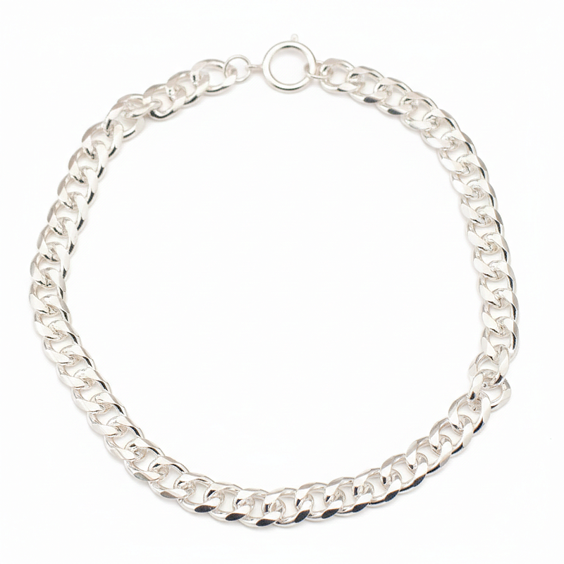 Colar Corrente Elos Larga Banhado Em Prata 925