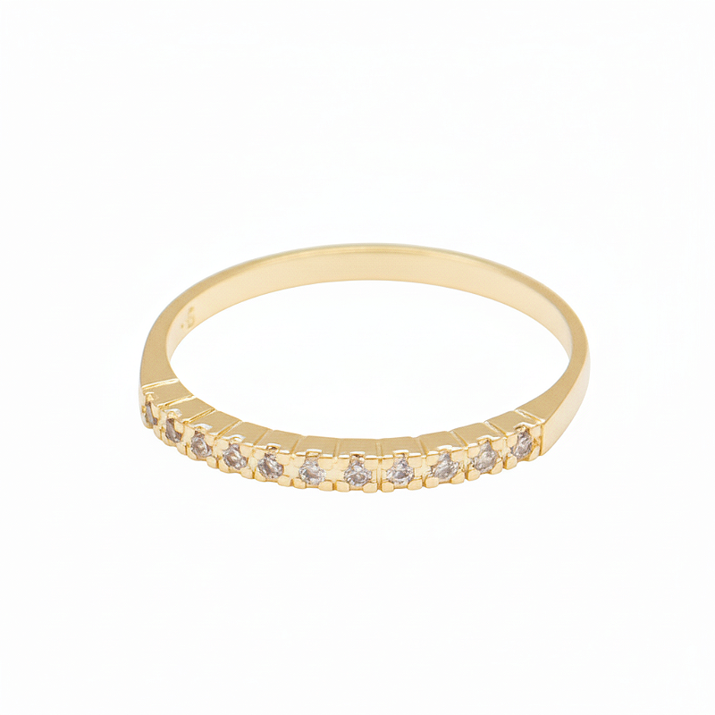 Anel Aparador De Aliança com Zirconias Banhado Ouro 18k Unid