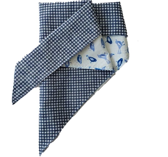 Bandana Dupla Face para Cachorros Pássaros Marinho ZenPet