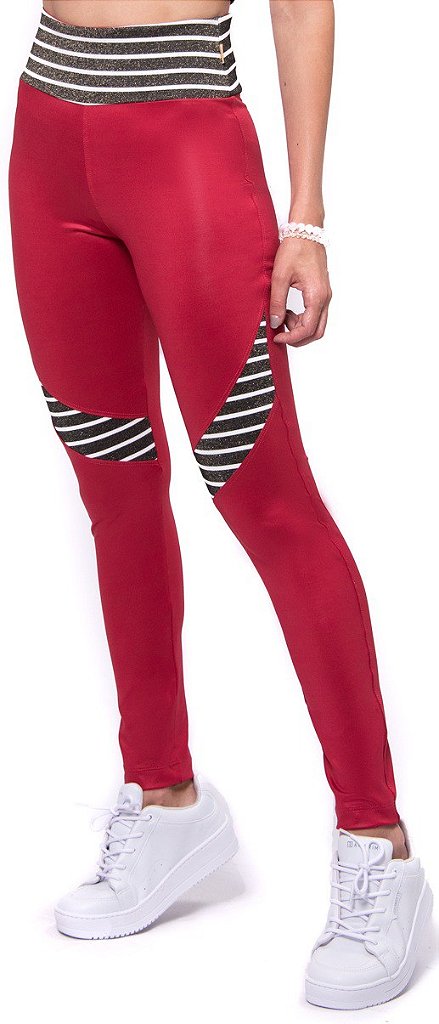 Legging de cirre com detalhe em Lurex Dourado. - Enerfit