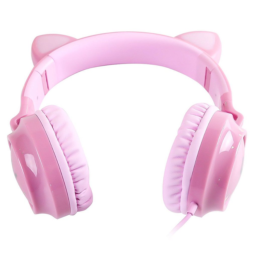 Fone De Ouvido Headset Kitty Ear - Orelha De Gato Rosa Com Microfone Cabo  1.2M Plug P2 Estereo P3 - Ke120R [F018] - Agile Supri - Informática e  Suprimentos