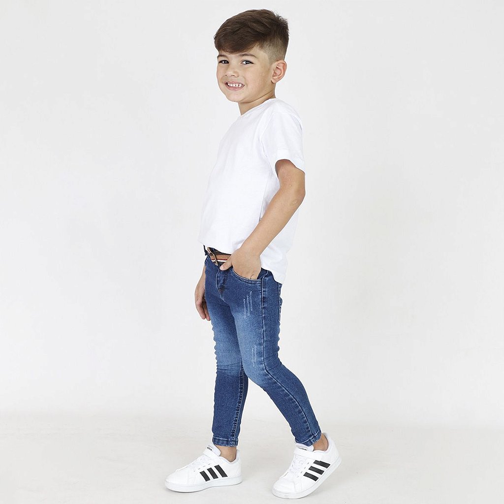 Calça Infantil Skinny Jeans Azul Médio - DAZE MODAS