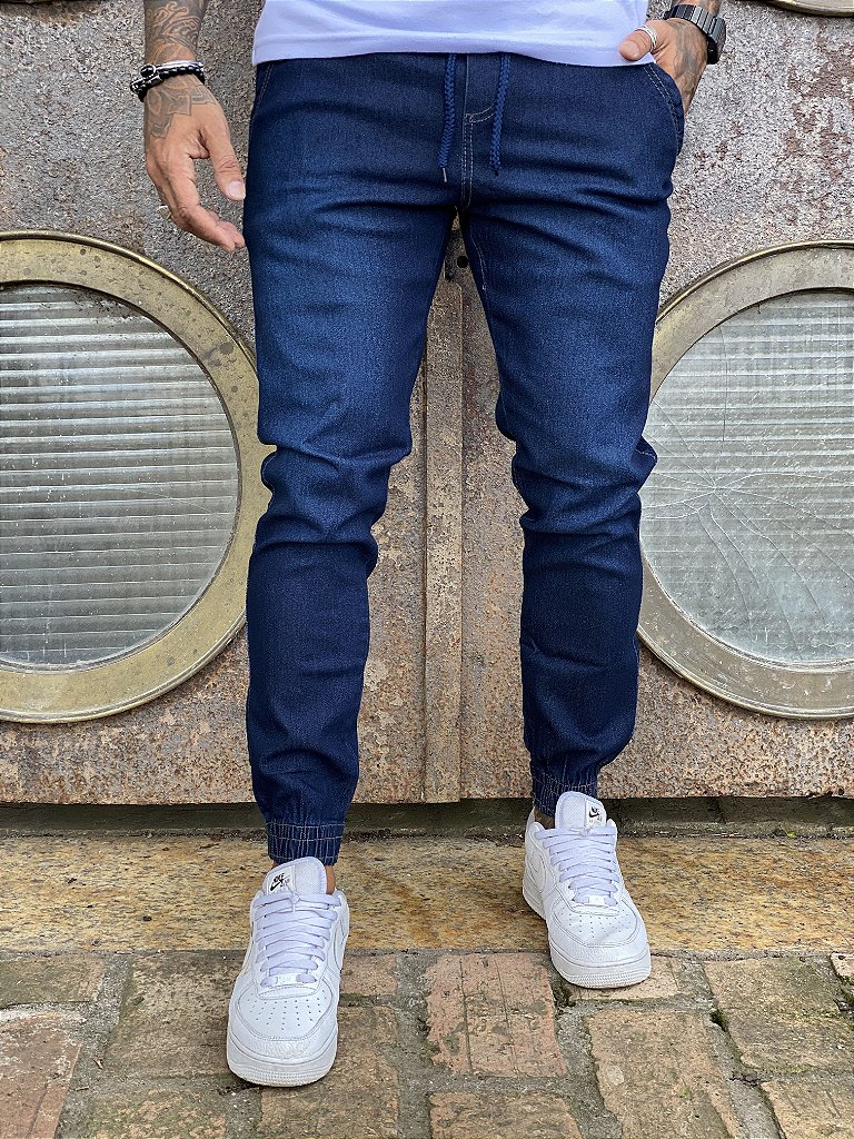Calça Jeans Masculina Jogger Azul Claro