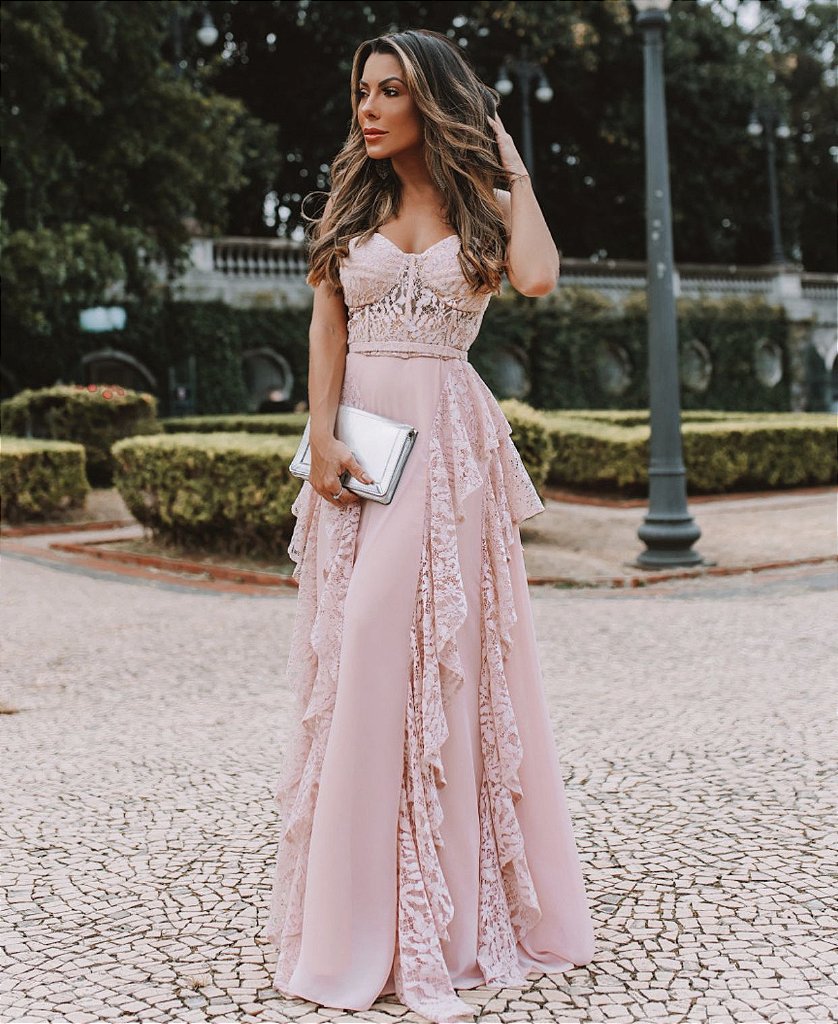 vestido decote meia taça