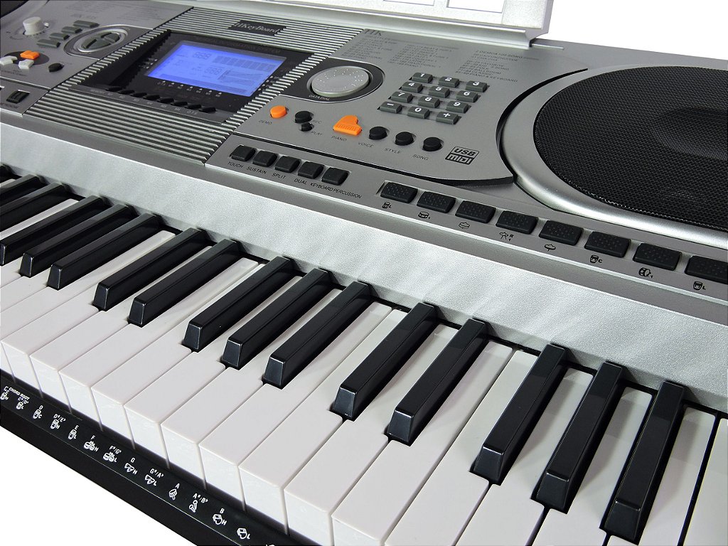 Kit Teclado Musical Profissional KeyPower Kp300 usb suporte - Loja